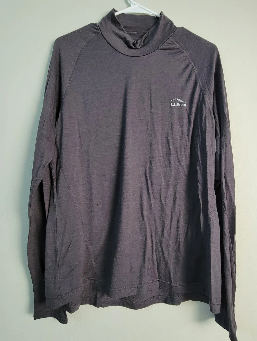 LL Bean Lightweight Merino Wool Baselayer Men Size L Performance Outdoor Hiking